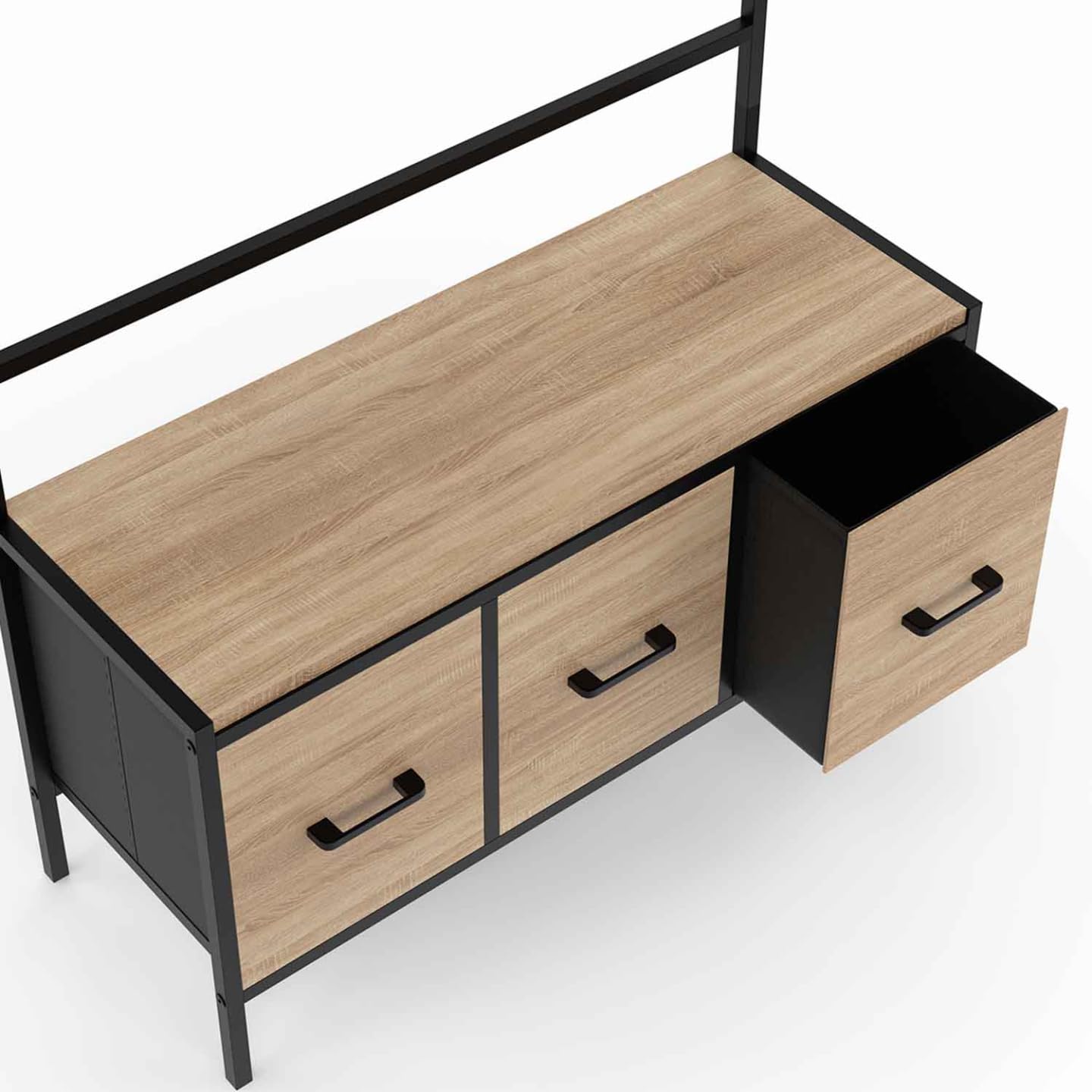 IDMarket - Vestiaire d'entrée Utah avec Banc et 3 tiroirs en Tissu Design Industriel