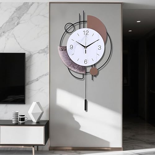 Miniatura 15 de Relojes de pared decorativos con péndulo, cuarzo de calidad silenciosa, funciona con pilas, reloj de pared grande para sala de estar, cocina, hogar,