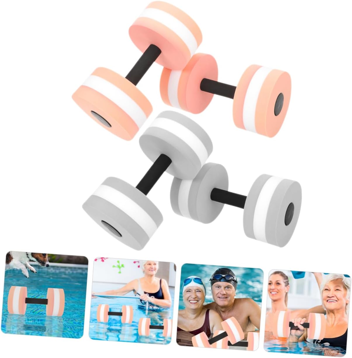 4Pcs Water Dumbbells for Pool Exercise Lightweight Pool Weights for Full Body Aquatic Workouts Portable Water Exercise Equipment for Strengthening Muscles Any Water