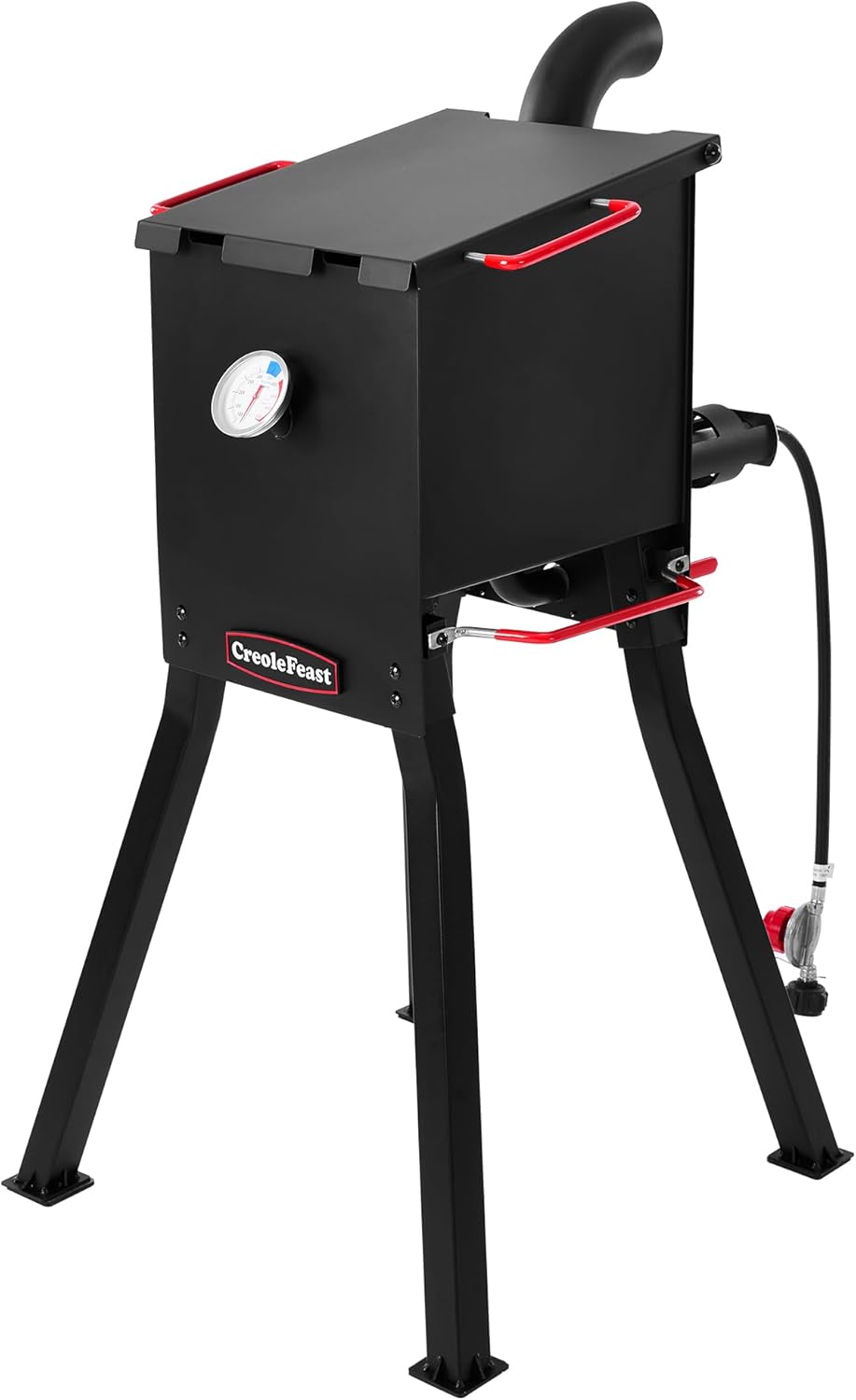 Creole Feast DF02B Outdoor Propane Deep Fryer with Baskets and Lid, 17 Qt. Oil Capacity & Real-Time Temperature Control, 54,000 BTUs Output for Frying Fish, Chicken Wings and French Fries, Black Creole Feast DF02B Outdoor Propane Deep Fryer with Baskets and Lid, 17 Qt. Oil Capacity & Real-Time Temperature Control, 54,000 BTUs Output for Frying Fish, Chicken Wings and French Fries, Black