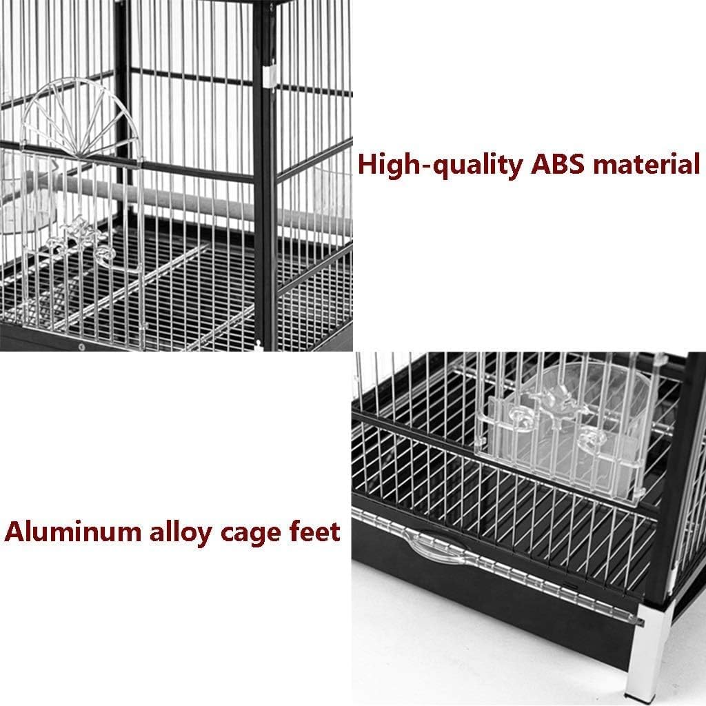 Jaula para pájaros de acero inoxidable, transportador profesional para loros con bandeja de tracción, ideal para anidar palomas y decoración de jardinería, exquisito diseño para colgar