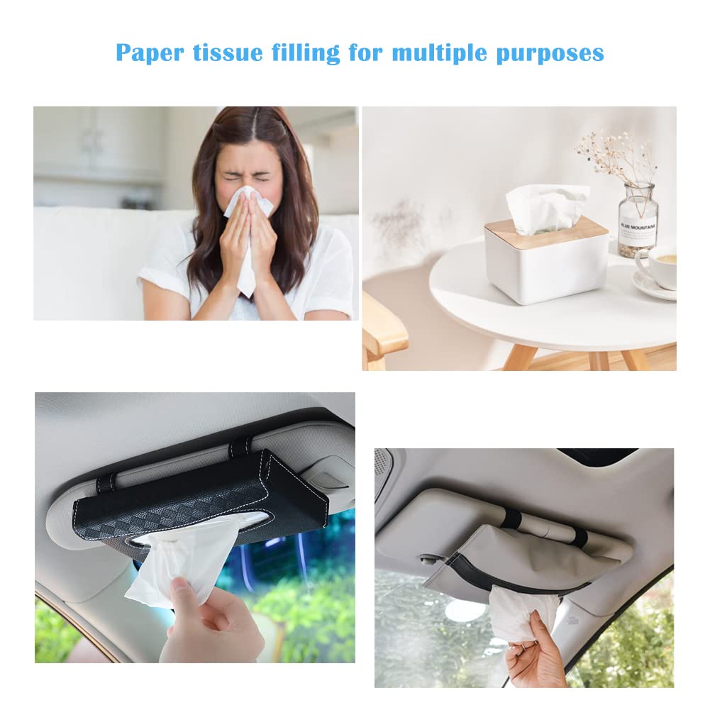 Car Tissue Refill,9 Packs Car Visor Tissue Holder Refills, Car sunshade tissue box filler,Facial Napkin Case Refills, Super Soft Car Travel Tissues, 450 Sheets in Total