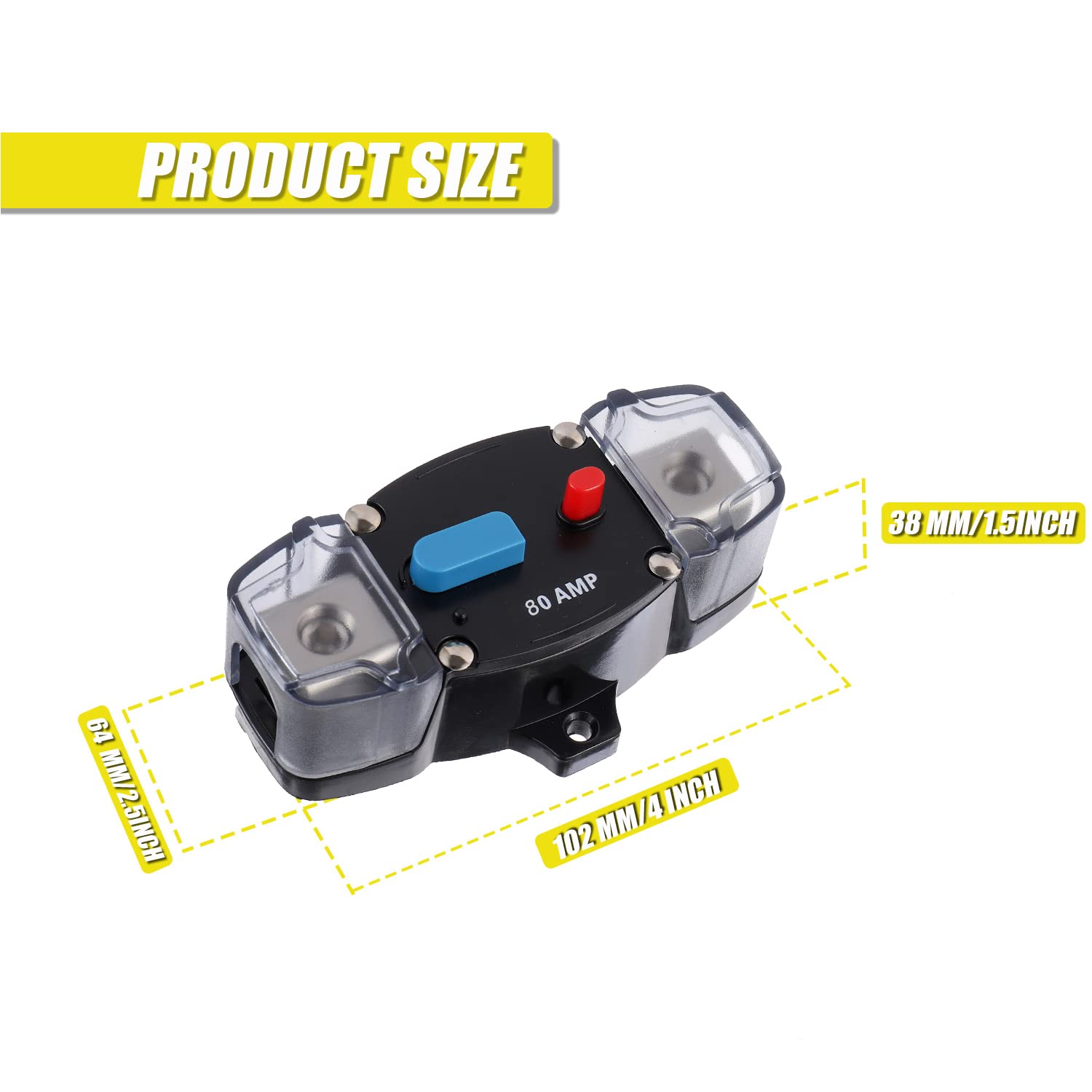 Interruttore Automatico DC 40A 12-48V Impermeabile – Reset Manuale Per Auto, Barca, Solare