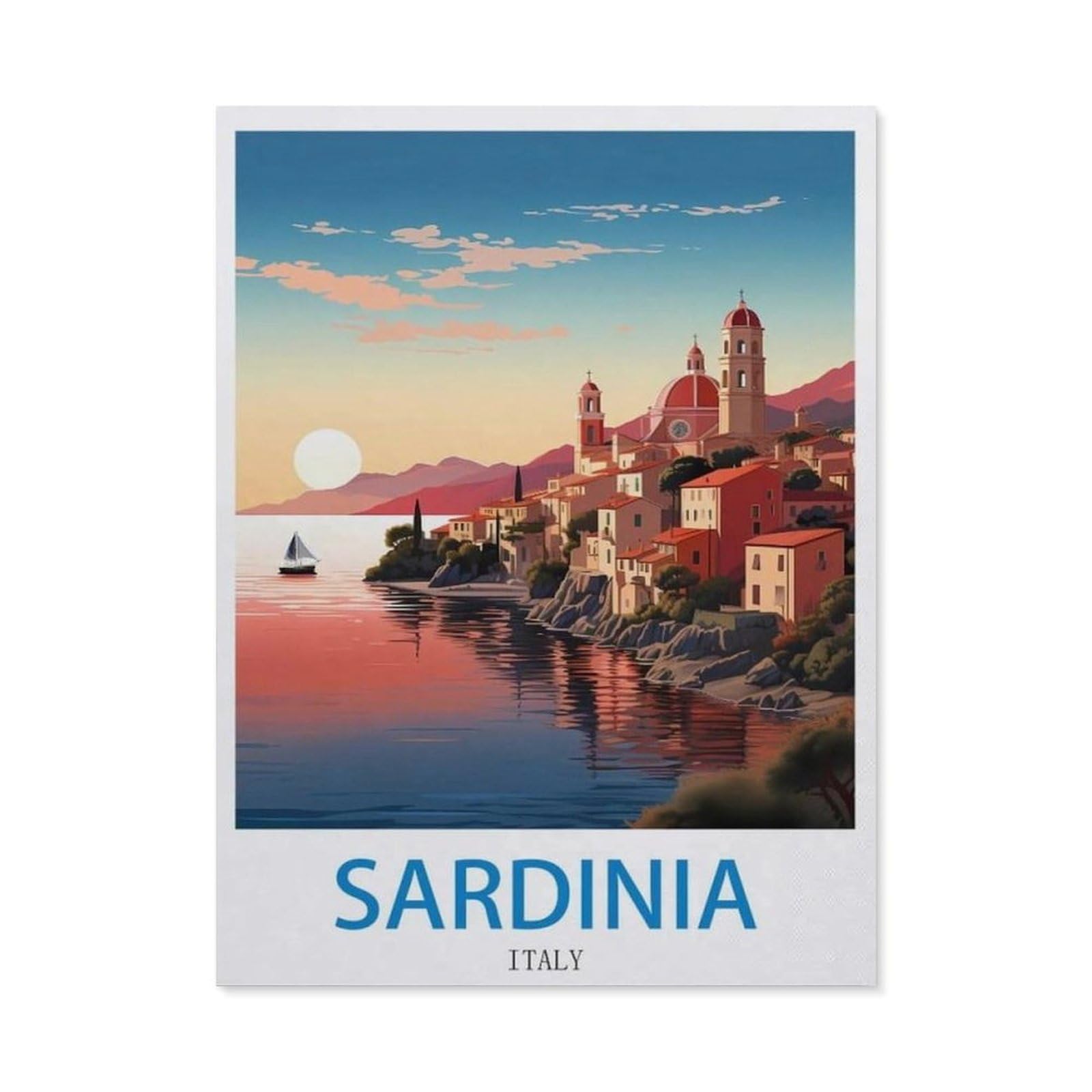 Tin Sign，Sardinia Italy(15x30cm）