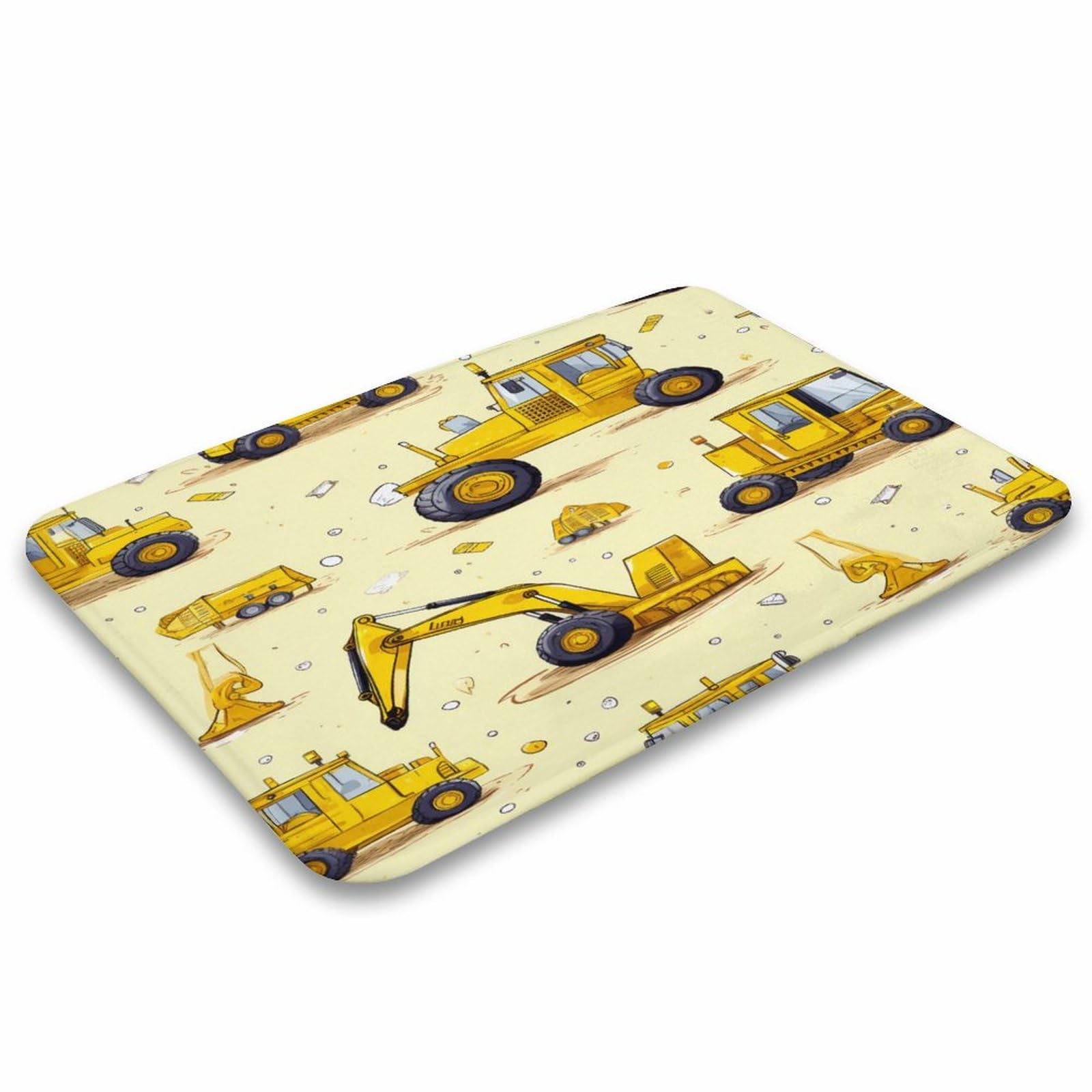 Bath Mat Cute Cartoon Kids Construction Vehicle Bath Mats Custom Kids Name Foam Floor Rug Carpets Floor Mat Kitchen Floor Carpet Non Slip Shower Mat 16