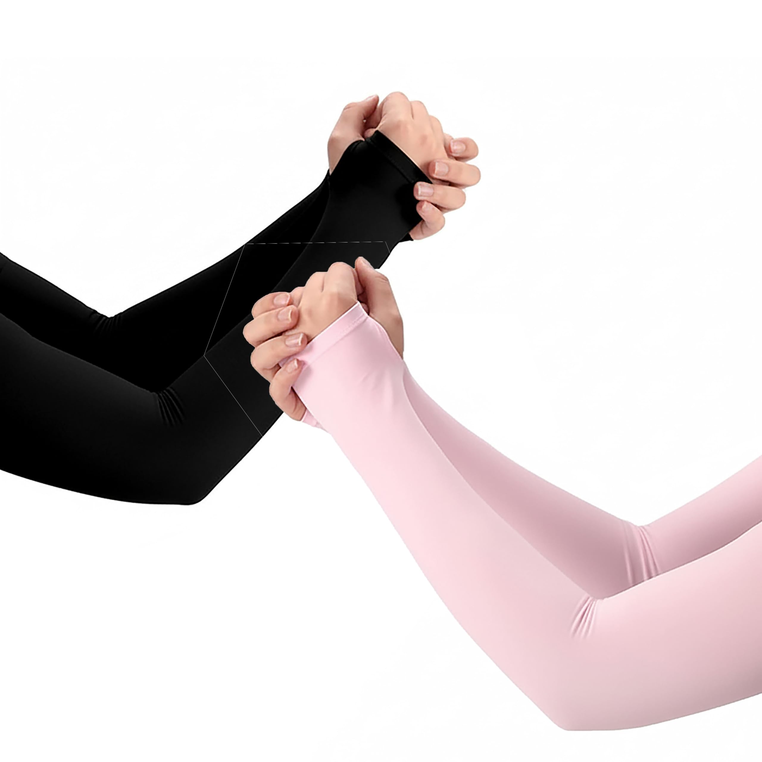 Arm Sleeves for Women & Girls (2 Pairs) – UV & Sun Protection Hand Cover Sleeves for Ladies | Ideal for Bike Riding, Driving, Running & Outdoor Use