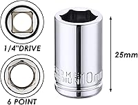 Vista 5 de MIXPOWER 4 piezas de 1/4" de 10 mm de profundidad y poco profunda, 6 puntas, acero Cr-V, 10 mm