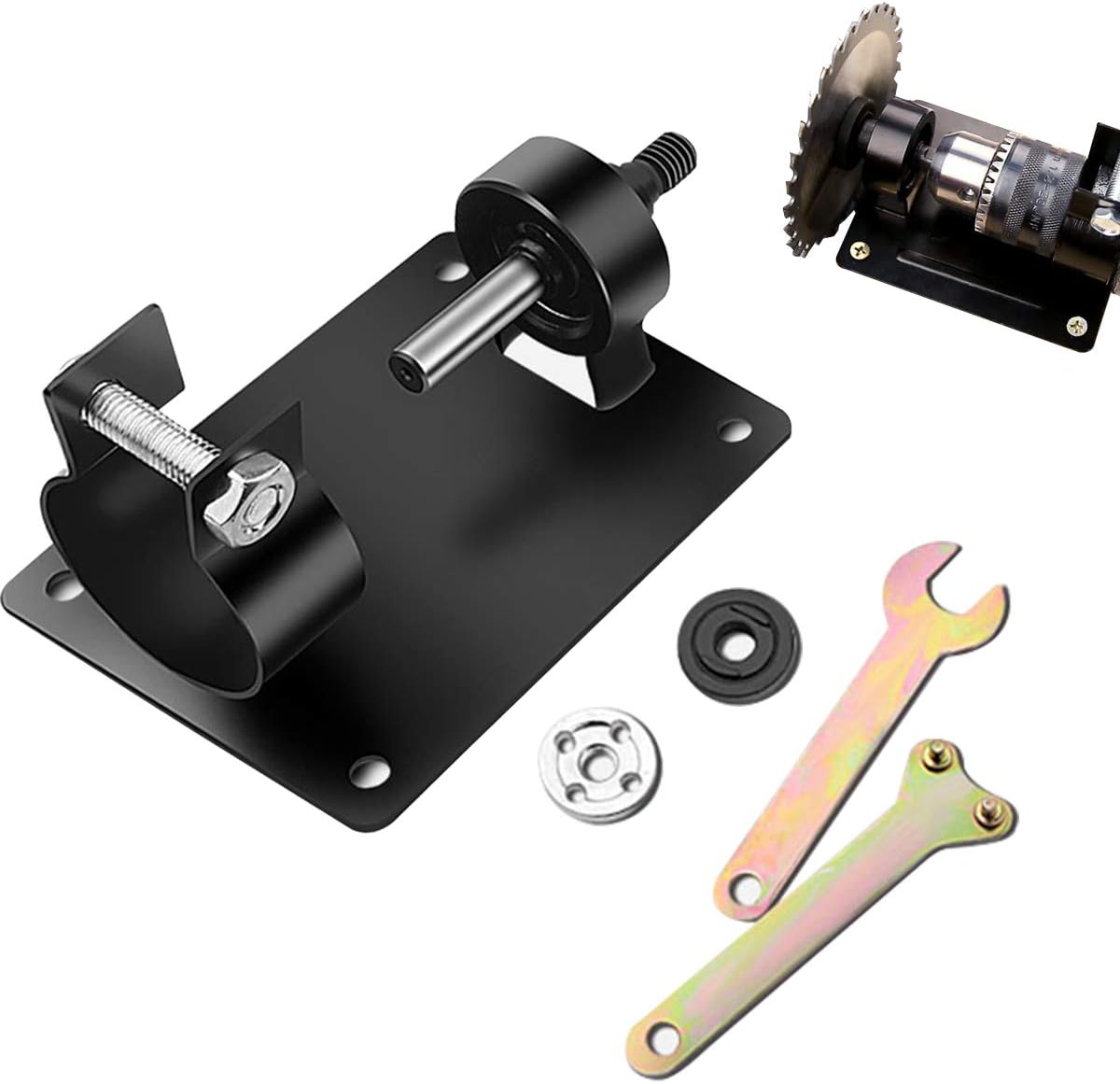SHAFIRE Electric Drill Cutting Seat Stand Support Angle Grinder 2 Wrench 2 Gasket - Black