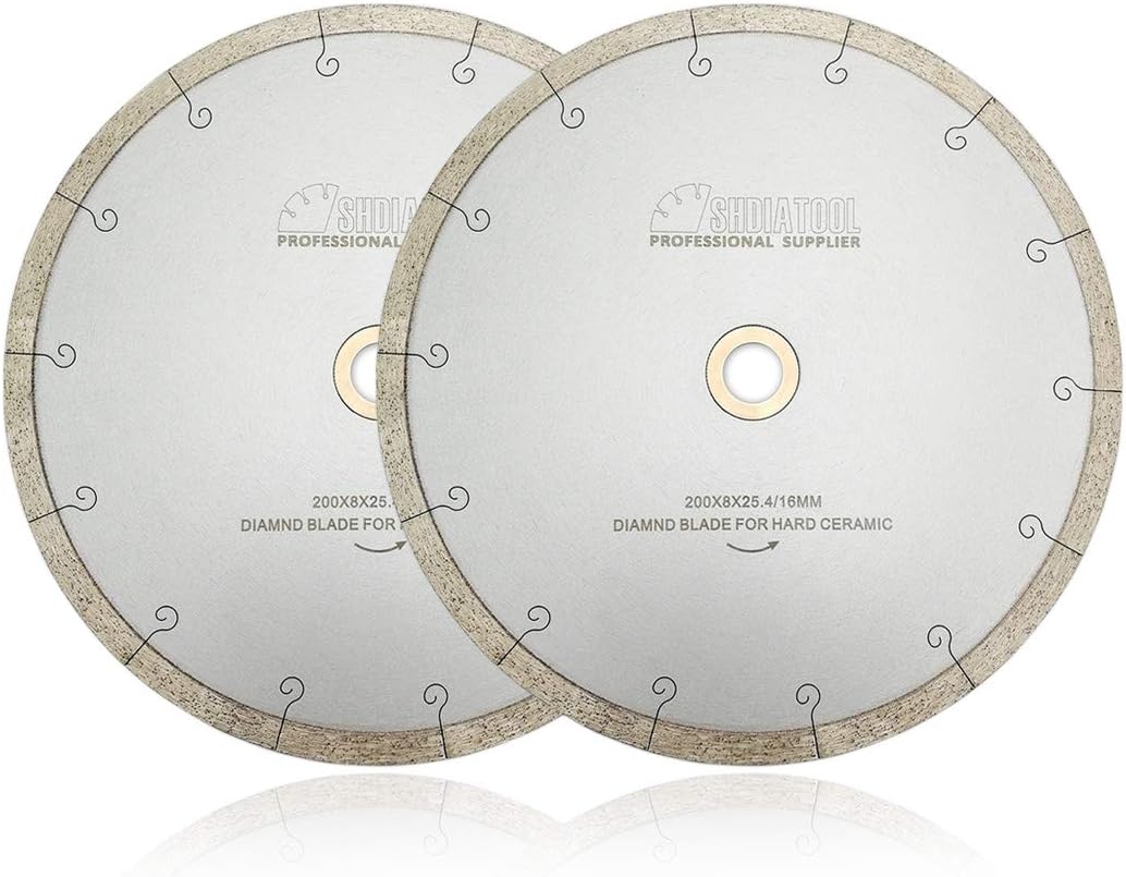 SHDIATOOL 14 Inch Wet Tile Saw Blades Cutting Ceramic Porcelain Marble Pack of 2