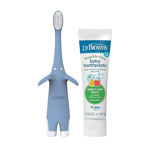Miniatura 36 de Dr. Brown's - Paquete de cuidado bucal infantil: cepillo de dientes, pasta de dientes y toallitas para dientes y encías para bebés
