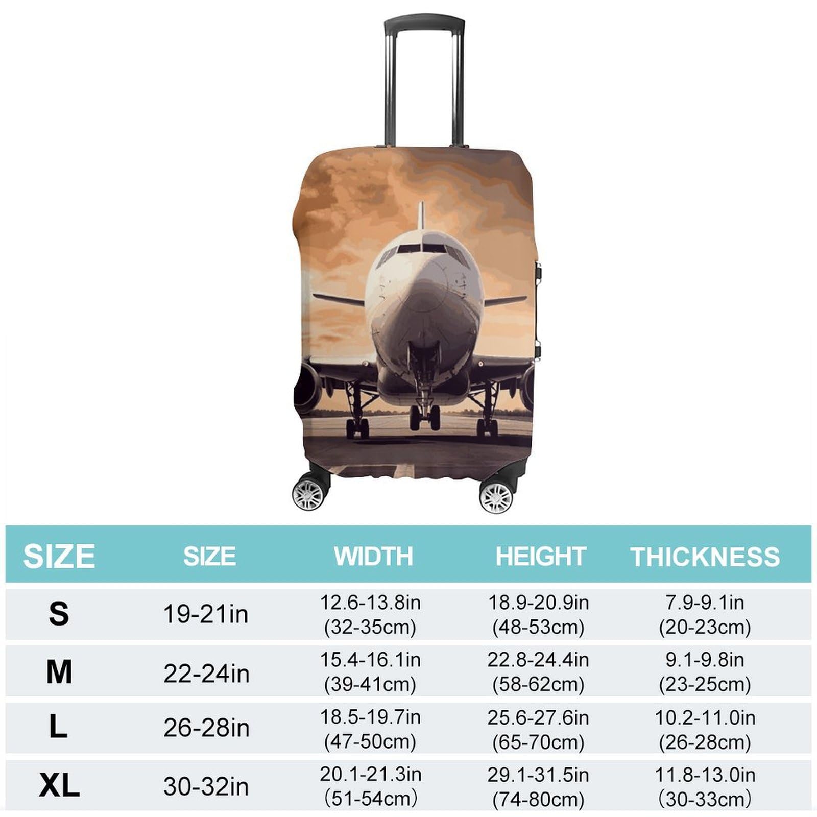Copertura per bagagli per aereo, semplice e generosa, copertura antipolvere lavabile, resistente ai graffi, per valigie da 48-81 cm, Stile:, XL, Custodia per bagagli
