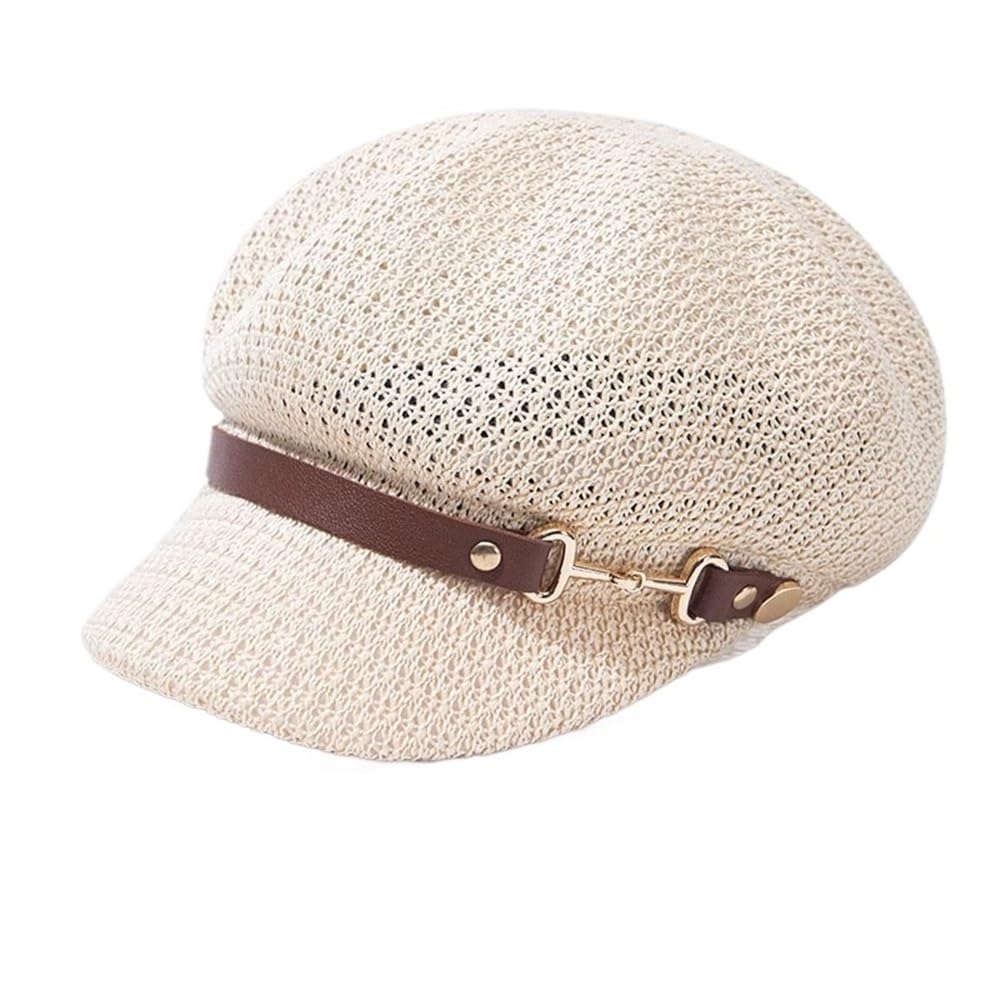 Chapeau gavroche chic en paille tricotée collection 2025