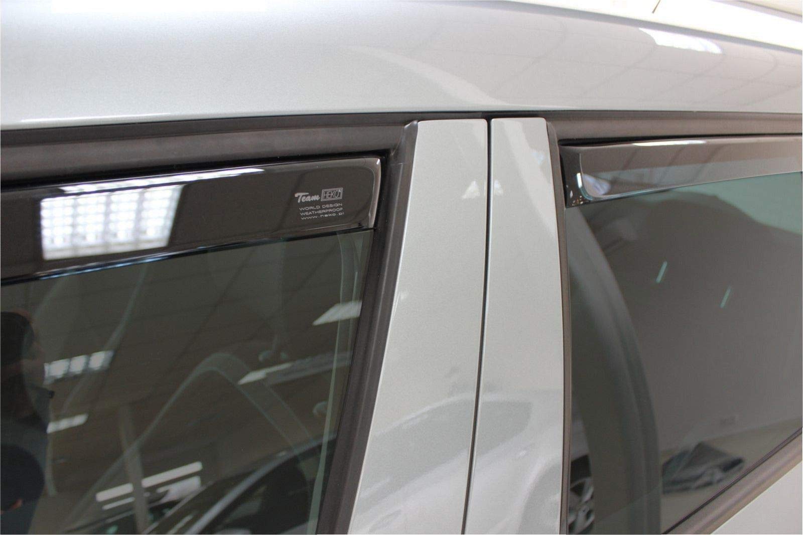 J&J AUTOMOTIVE Windabweiser passend für Skoda Yeti 5-Türer 2009-2017 4tlg, Heko Regenabweiser Vorne Hinten Getönt Dunkel Passform
