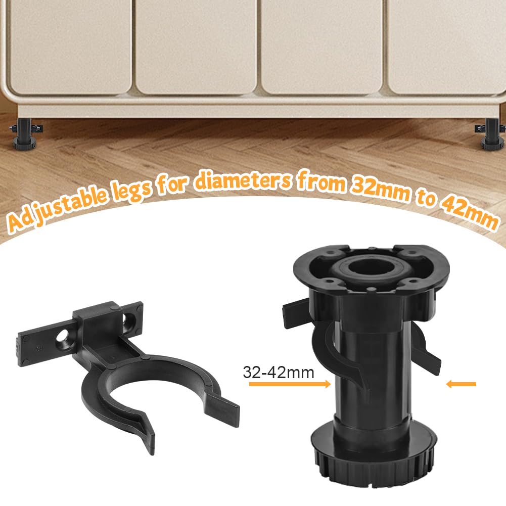 Flintronic 12PCS Kitchen Kick Board Plinth Clips, Kitchen Kickboard Clips with 30 Screws - Image 2