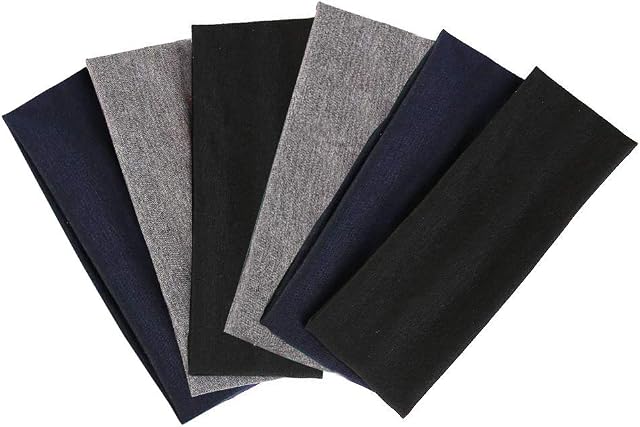 FINGOOO 6 Pieces Yoga Cotton Headbands, Elastic Head Bands for Teans and Adults