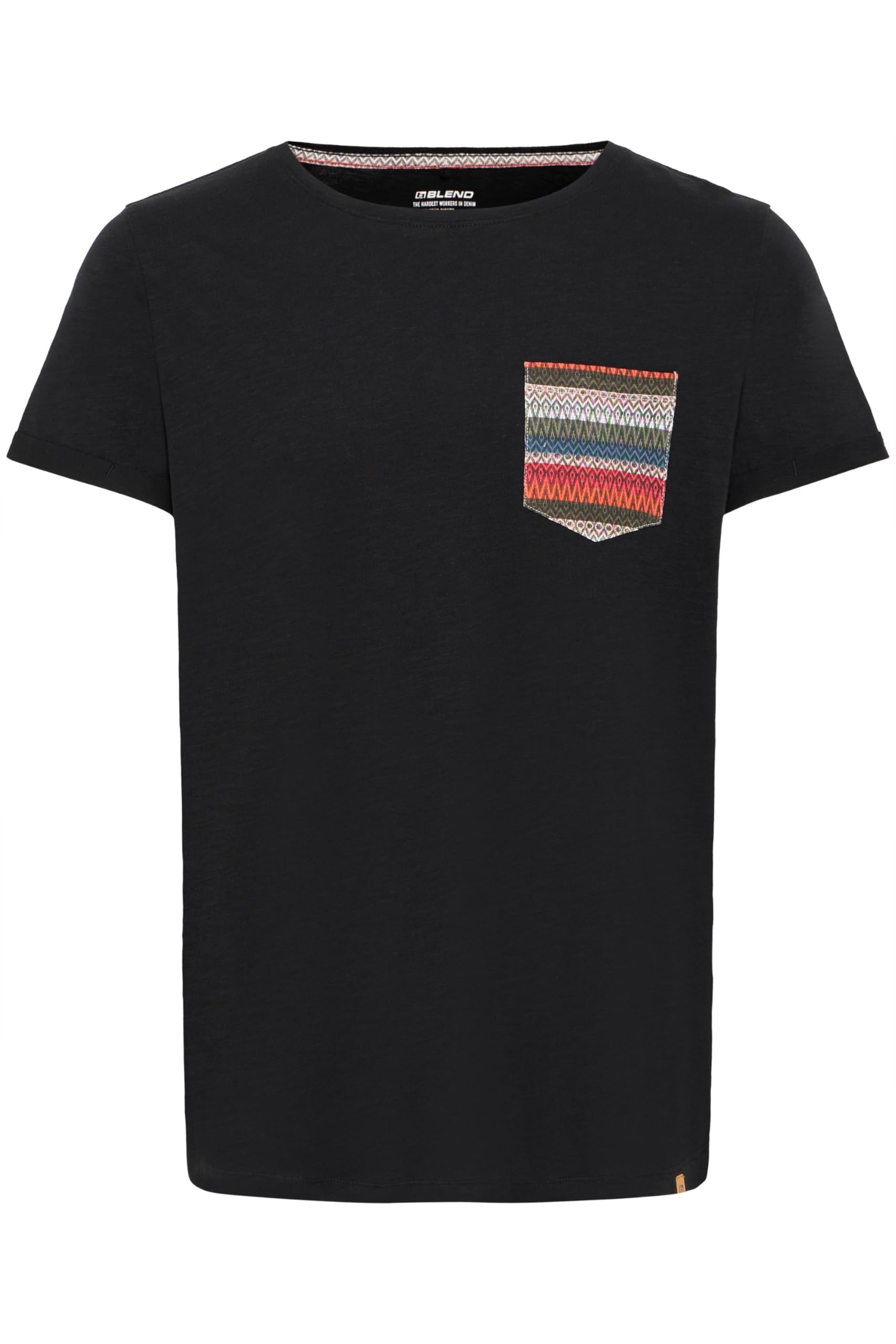 Blend BHElandro Herren T-Shirt Kurzarm Shirt mit Inkamuster und Rundhalsausschnitt