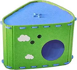 Fenteer Casinha de feltro para gatos, aconchegante, portátil, a arranhões, cama tipo caverna, para gatos que gostam de roer garras, móvel robusto e, Verde