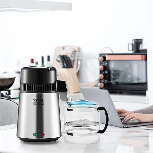 Miniatura 9 de VEVOR Destilador de agua, filtro purificador de agua pura de 4L 1.05 galones para encimera del hogar, fabricante de agua destilada de 750 W,