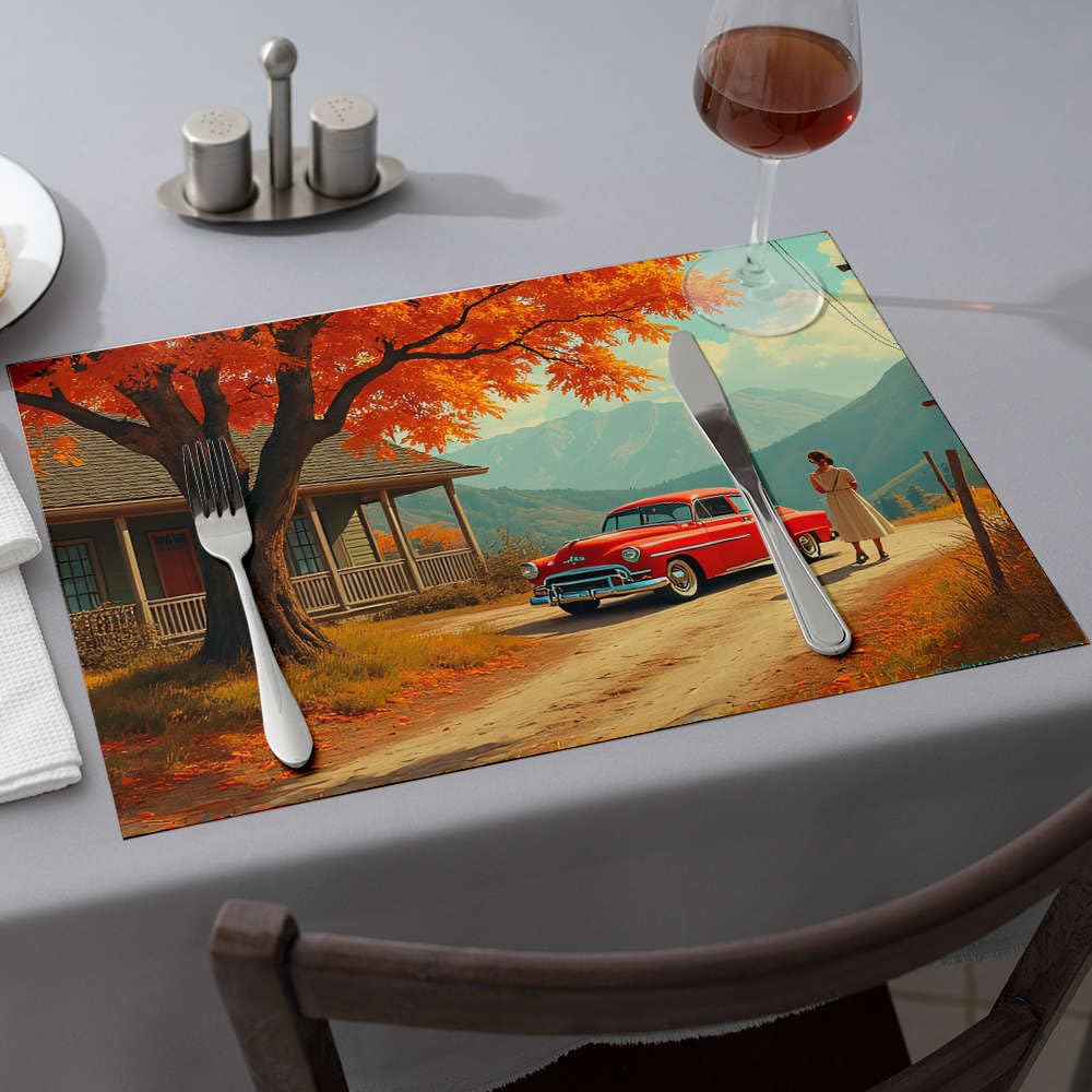 Set de table automnale de salle à manger lot de 6 idéal pour repas de famille chaleureux