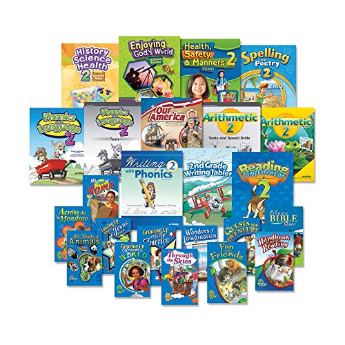 Grade 2 Child Kit - Abeka 2nd Grade 2 Reading, Language, Spelling, Poetry, Penmanship, Arithmetic, History, Science, Health Full Year Student Work Books and Readers Combo Pack