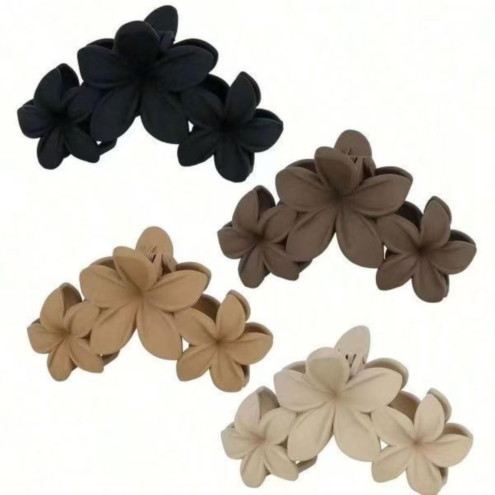 Flower Hair Claw Clip for Women Non-slip Flower Hair Claws Strong Hold Girls Claw Clip Colorful Eggplant Styling Accessories Jaw Clips for Straight Curly Wavy (HairClaw3flower1) - Image 2