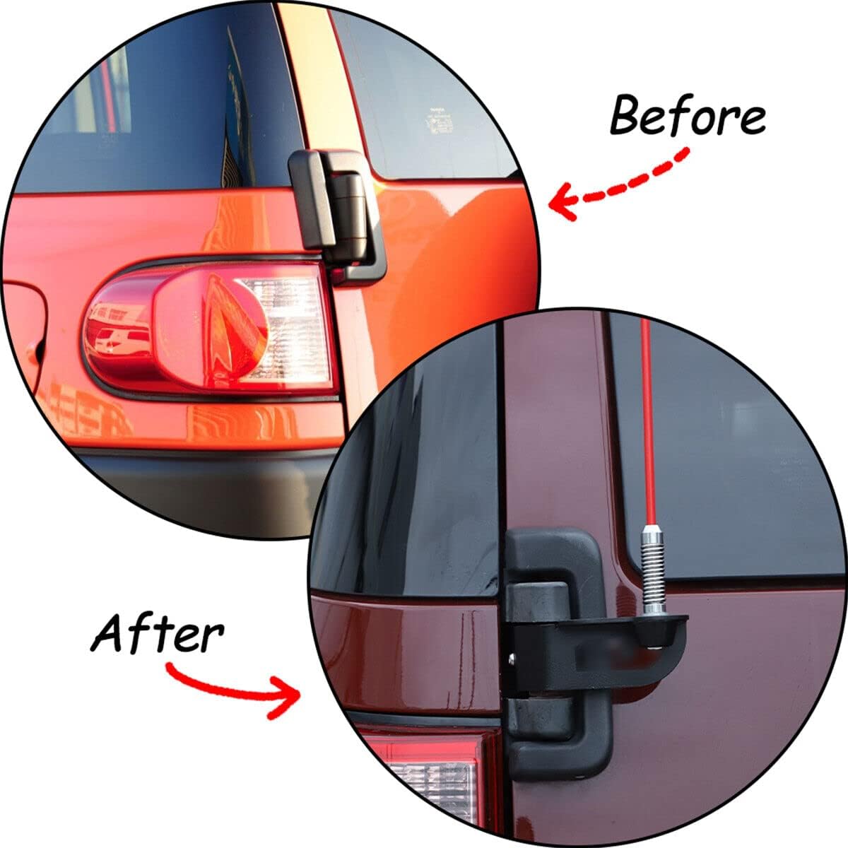 Tailgate Antenna Flag Whip Light Rear LED Spot Lamp Mount Bracket Off-Road Car Accessories for Toyota FJ Cruiser 2007-2022