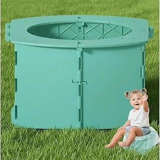 Kids Travel Potty | Portable & Foldable Design-with Leak-Proof Design & 10 Cleaning Bags | Ideal for Toddler Potty Training on Car Trips, Camping & Outdoor Adventures