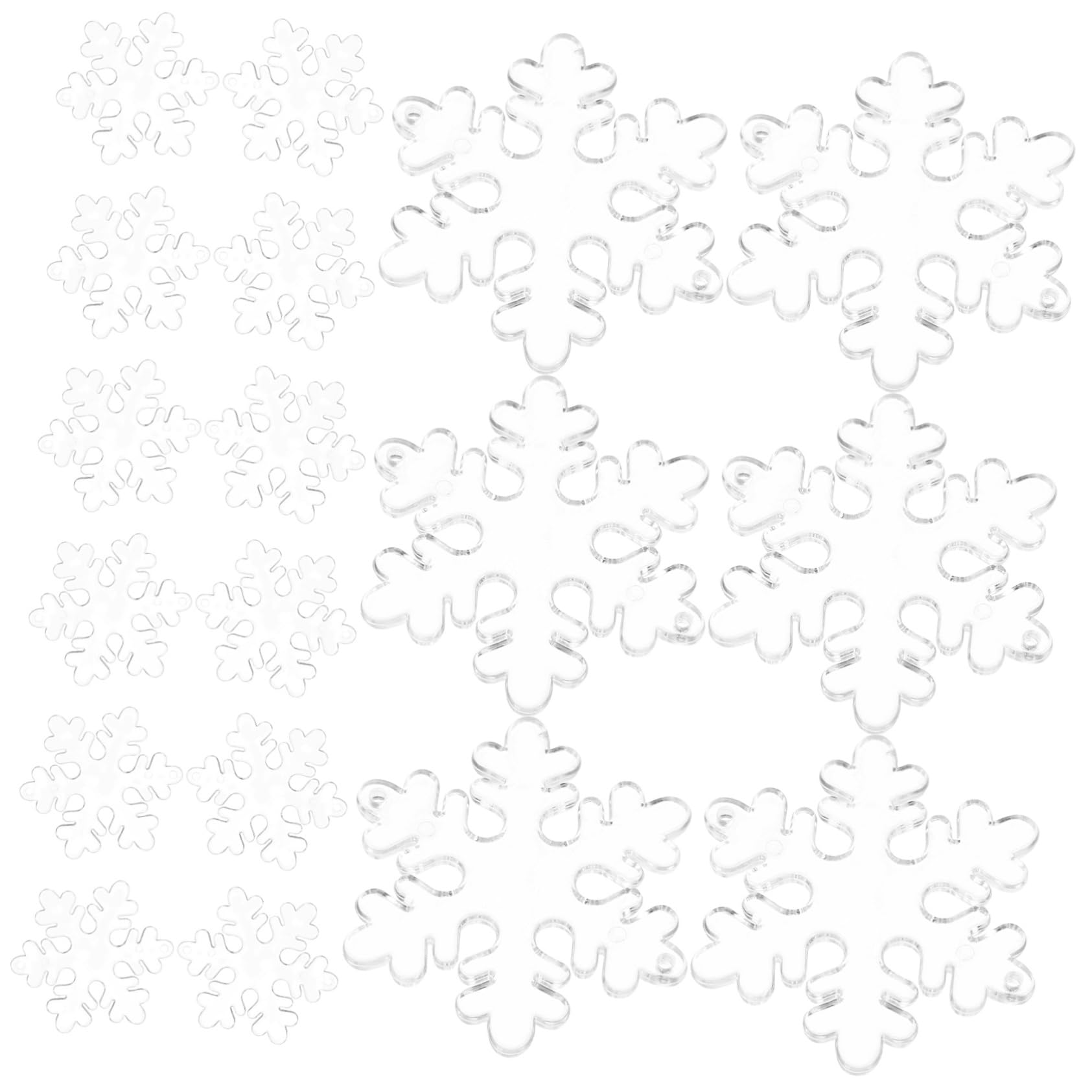 Cabilock 500 Pièces Flocon de Neige Transparent Ornements clairs de Flocon de Neige Pendentif Sapin de Noel Christmas Tree Decoration Christmas Tree Ornaments décors de Noël décor Suspendu