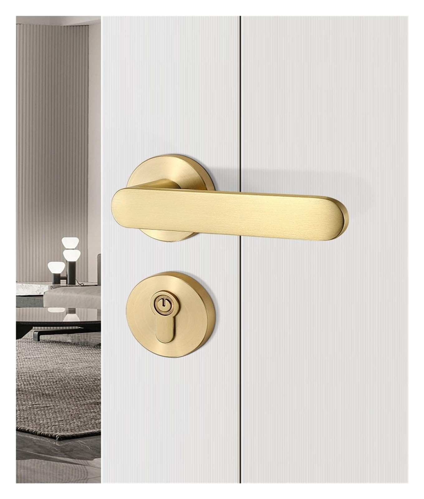 Serrure magnétique en laiton de luxe pour porte intérieure en bois