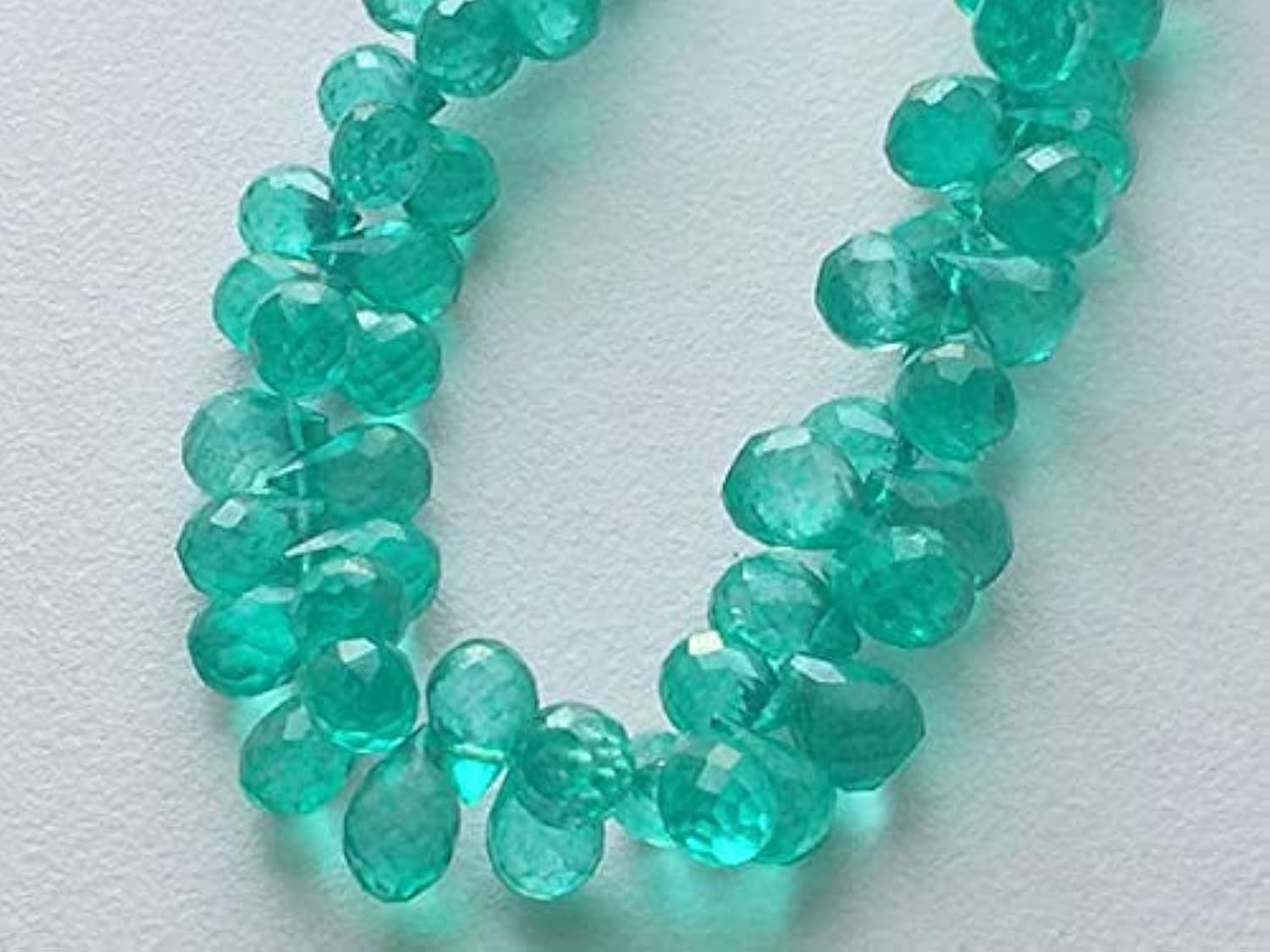 Quartz cristal vert émeraude perle goutte facettée 6x9mm pour fil création bijou DIY