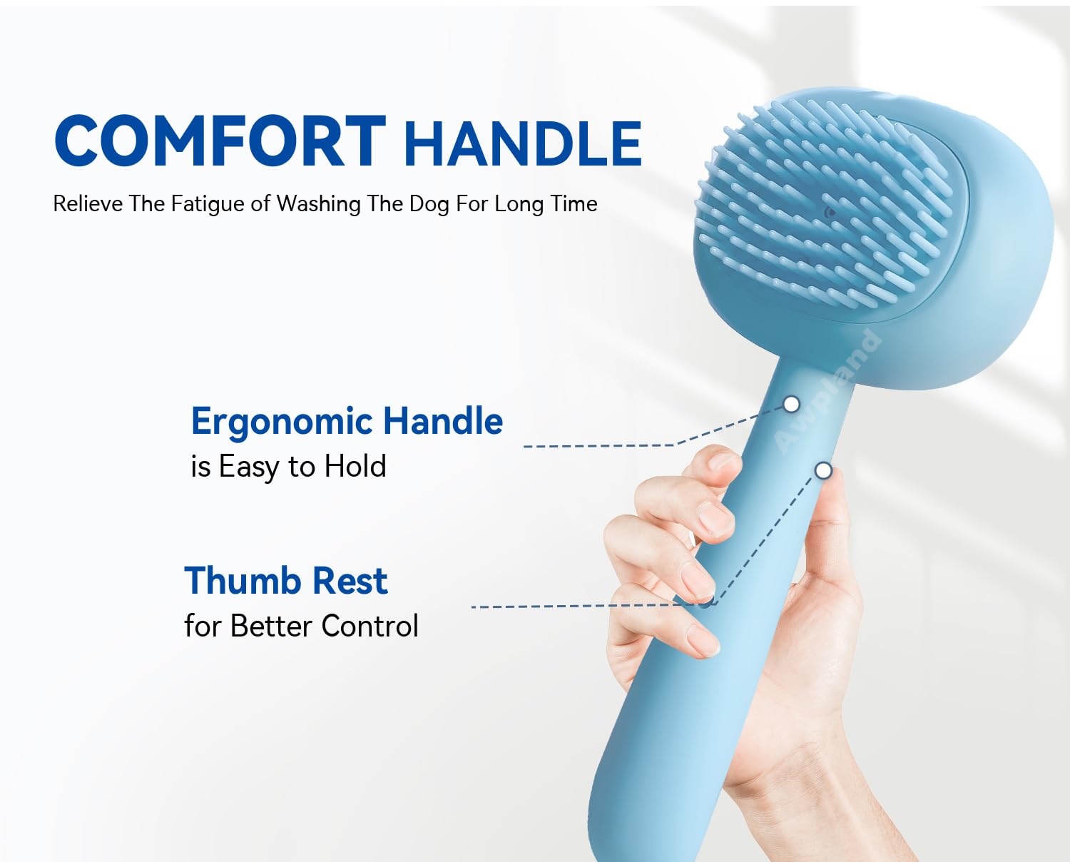 Awpland Dog & Cat Grooming Brush: Soft Shampoo Dispenser for Bathing, Deep Cleaning Supplies for Short and Long Hair Pets 2