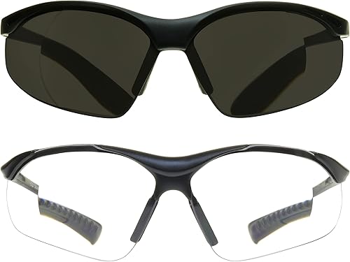 Miniatura 8 de proSPORT Gafas de seguridad para lector de lentes completas, transparentes o ahumadas, curva envolvente, no bifocales