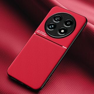 phone case compatible with Realme 13 pro/Realme 13 pro plus (13 pro+) Classic shockproof silicone soft tpu leather hard pc mobile phone Magnetic Shockproof PC + TPU Phone Case (Red)