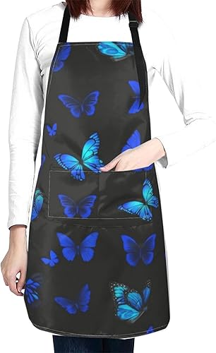 Miniatura 19 de Waterproof Apron With 2 Pockets,Kitchen Chef Aprons Bibs For Cooking Baking Painting Gardening Grooming Color-12