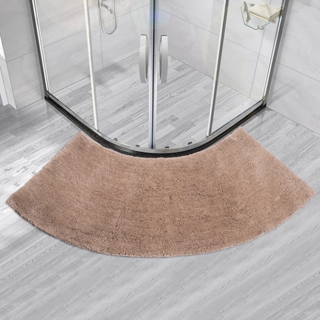 Lujosa alfombra de baño de microfibra ultrasuave antideslizante en forma de abanico lavable a máquina para mayor comodidad, 45 x 100 cm