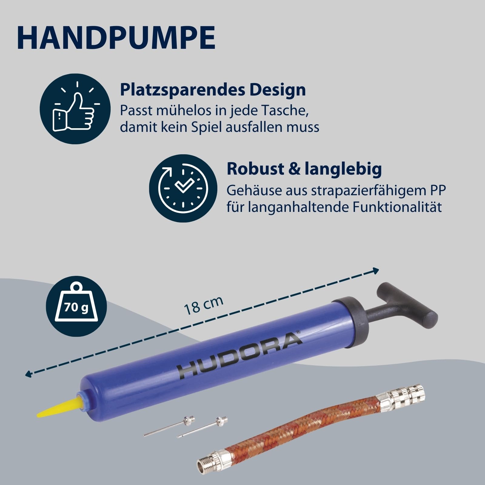 HUDORA Basketball-Set Slam It - Set Mit Korb, Ball Größe 7 & Handpumpe - Robuster Korb Für Drinnen & Draußen - Aus Gummi Für Kinder & Erwachsene