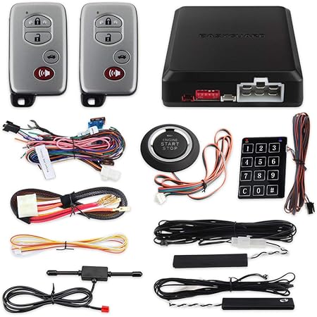 Amazon Easyguard Ec002 Tスマートキー Pke 自動車警報システム オートスマート スターター プッシュ スタート ストップ ボタン タッチ パスワード アクセス キーレス Goシステム 直流12v ローリングコード エンジンスターター本体 車 バイク