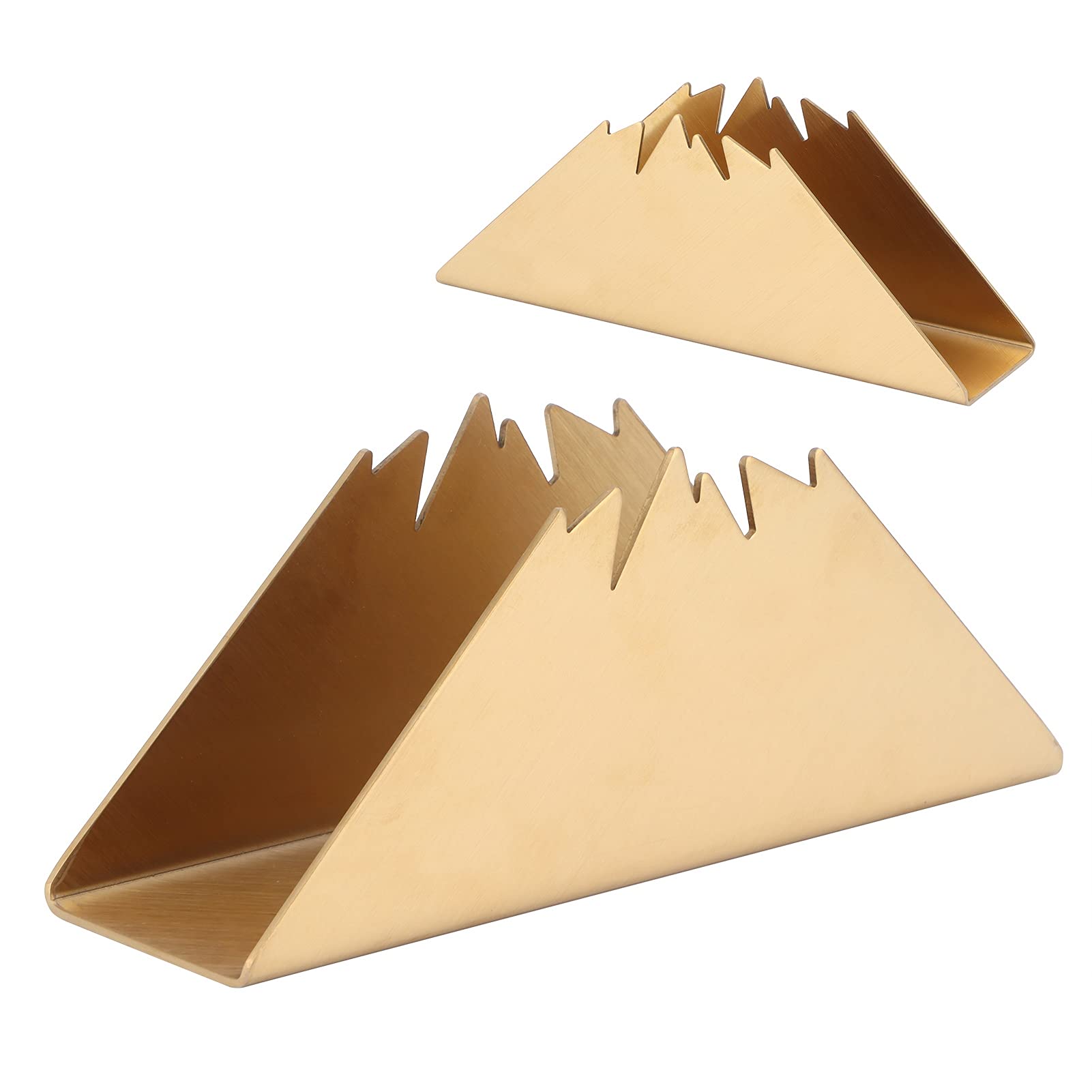 SIXRUN Portatovaglioli Portatovaglioli Verticale Triangolare in Acciaio Inossidabile 16,9 X 6,5 X 4,5 Cm per Tavolo da Pranzo Ristorante Hotel Caffetteria Uso Domestico (GOLD)