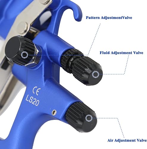 Miniatura 4 de PNTGREEN Hvlp - Pistola pulverizadora de pintura de alimentación por gravedad con boquilla de 0.051in y taza de capacidad de 600 cc