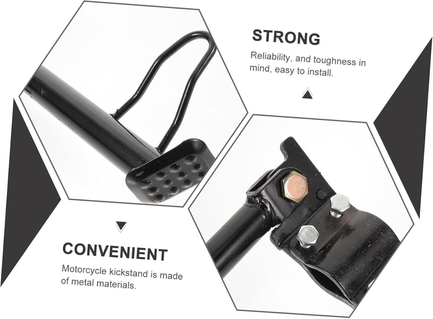 Luxshiny Motorcycle Kickstand Replacement Durable Side Support Stand for Enhanced Stability Construction Height for Parking Uneven Surfaces Compatible