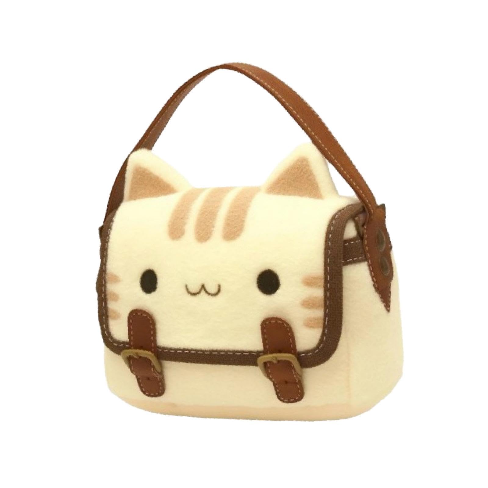 zoomella Cat Plush Purse Funny Decorative Cartoon Handbag for Traveling Festival Work 20cmx5cmx17cm-picture-23