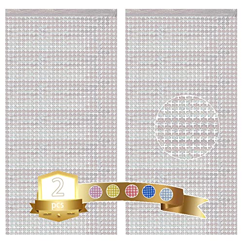 2 Cortinas cuadradas Plata metálicas con láser. Cortina de lámina, Cortina Cuadrada con Flecos para Bodas, compromisos, Despedidas de Soltera, cumpleaños, Fiestas(1 m × 2 m) Cover