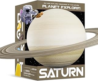 مجموعة حفر استكشاف كوكب زحل من ادومان، لعبة تعدين بقايا النظام الشمسي تتضمن 5 صخور احجار كريمة حقيقية للحفر، مجموعة علوم تعليمية