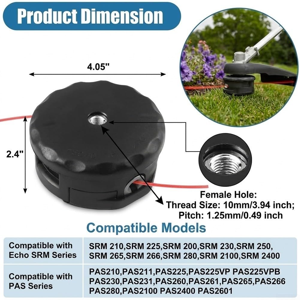 Cabezal Desbrozadora M10x1.25 Para Echo Straight Shaft