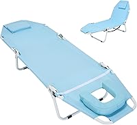 Vista 13 de LILYPELLE Tumbona plegable para exteriores con colchón, sillas reclinables ajustables de 5 posiciones para patio, perfectas para exteriores, tomar