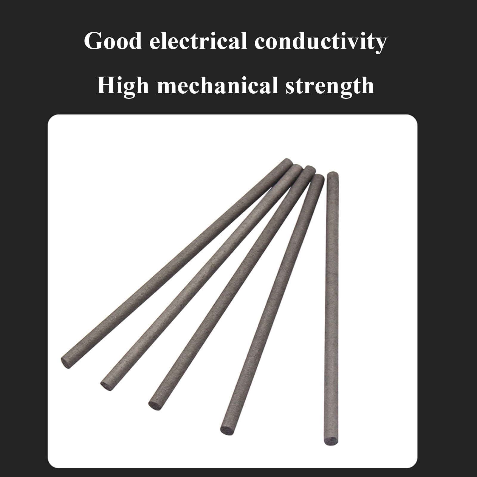 Tige de Graphite ， 10 pièces, Tige d'agitation en Carbone Longueur 355 mm, diamètre 4 mm-15 mm, bâton en Graphite for l'électronique des Machines métallurgiques (diamètre 4 mm)(4mm)