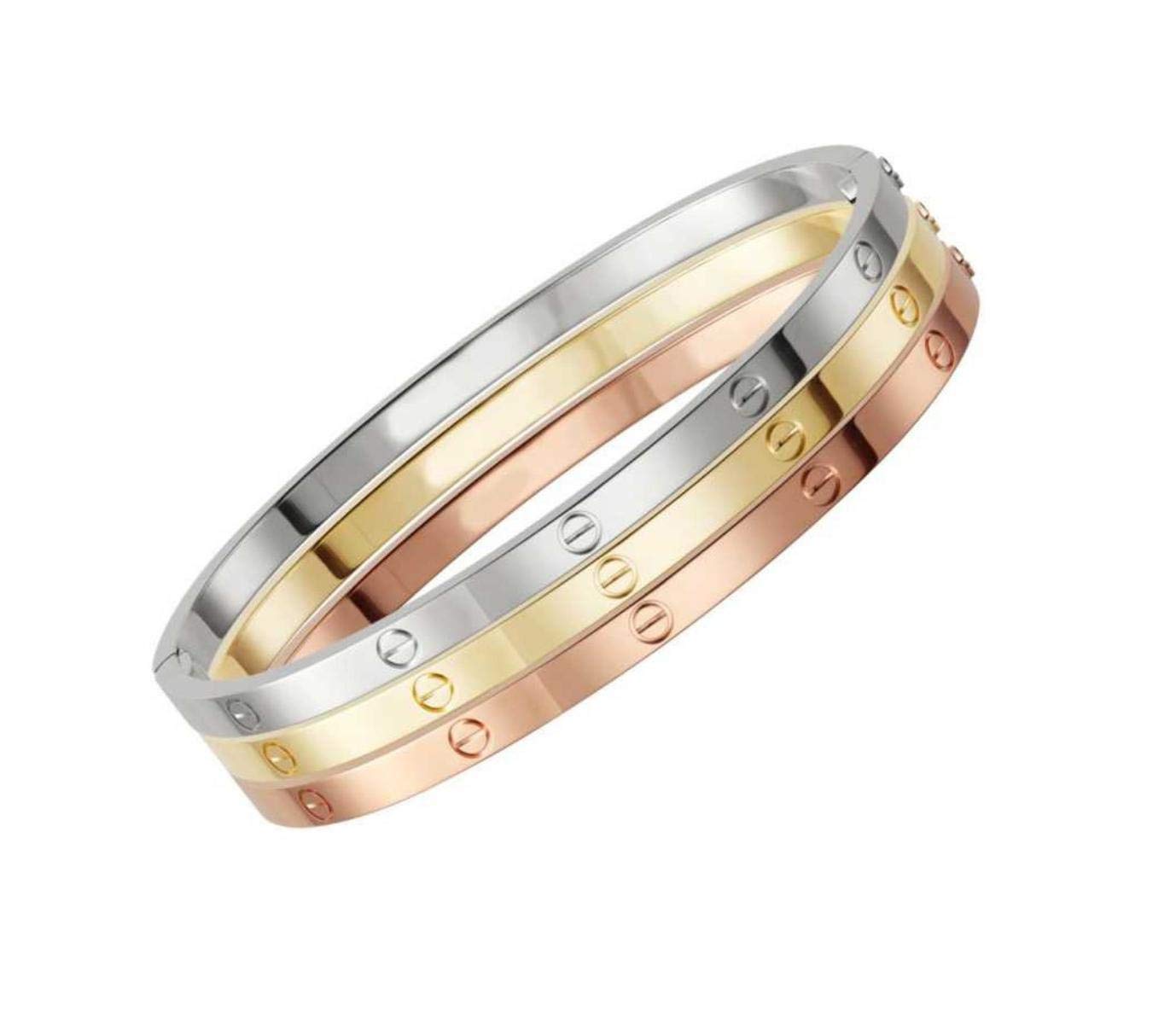 MYKI Stainless Steel Tri-Color Bracelet Set For Women & Girls (B08YJTW6F3) Amazon Price History, Amazon Price Tracker
