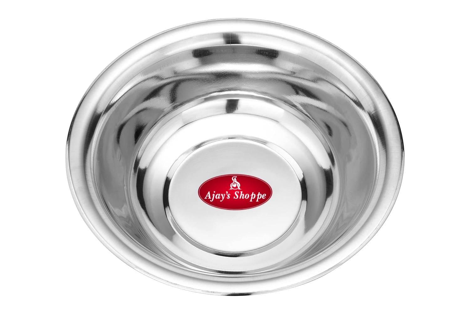 Ajay's Shoppe Heavy Gauge Stainless Steel Solid Mixing Bowl/Atta Parath (2 Liter)
