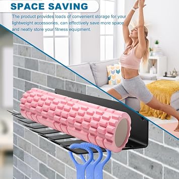 Home Gym Storage Rack, Wall Mount, Gym Equipment Storage Rack