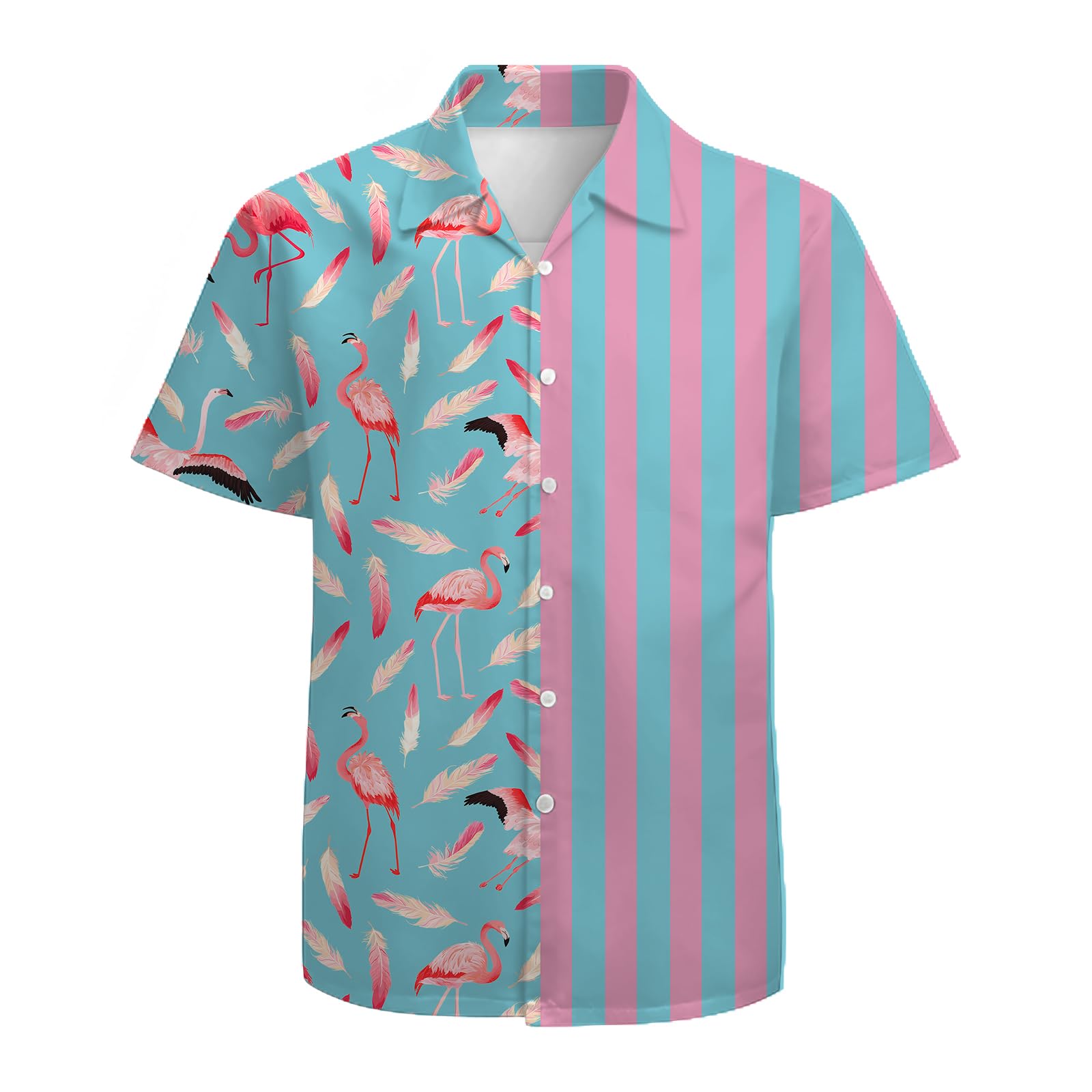 Mens Funny Hawaiian Shirts 3D Graphic Button Down Short Sleeve Tropical Holiday Beach Aloha Shirt